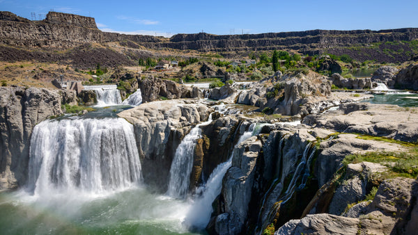 a strong current flows over Shoshone Falls in Idaho