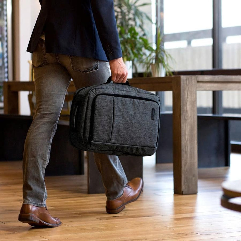 Nomad--charcoal--in use as a briefcase.