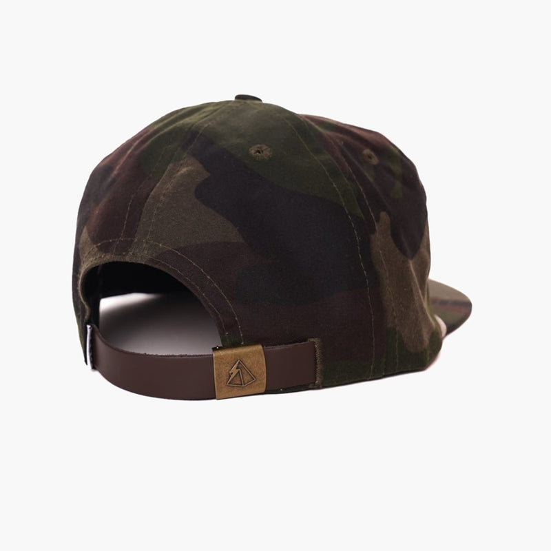 deso supply co finding nowhere 5 panel  hat woodland camo - back view