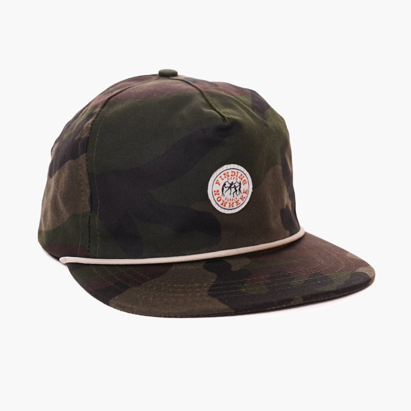 deso supply co finding nowhere 5 panel  hat woodland camo - front view