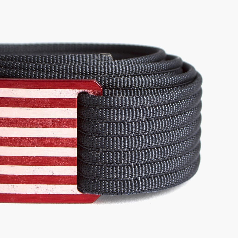 Men's USA Red Flag Belt--belt close up
