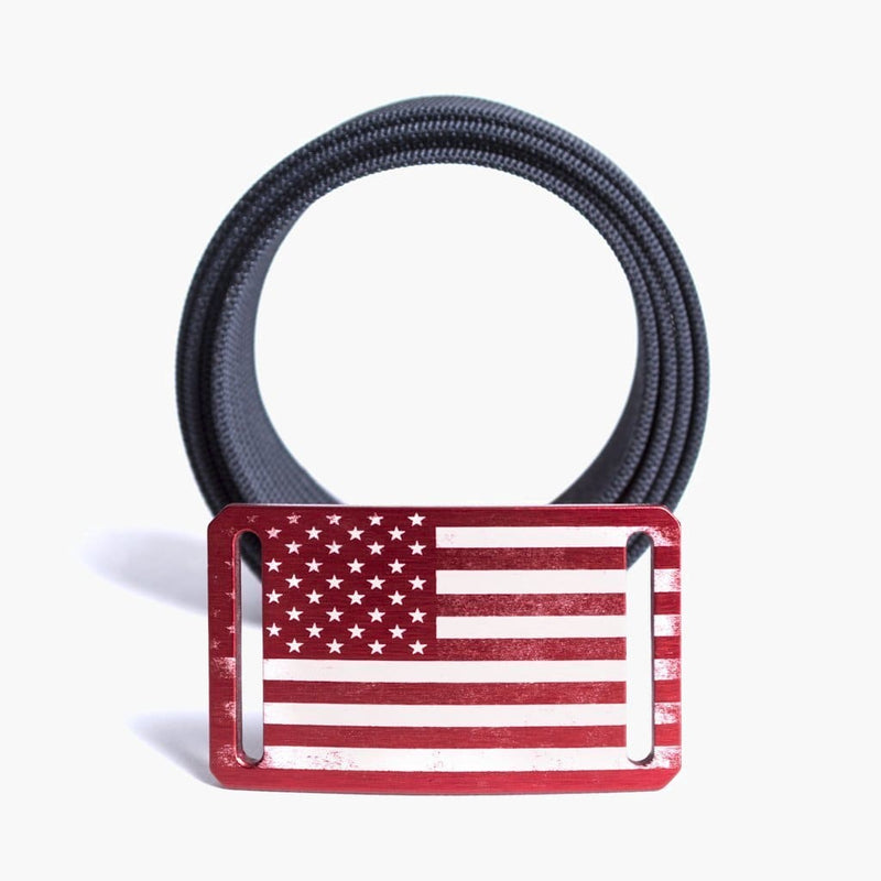 Men's USA Red Flag Belt--buckle