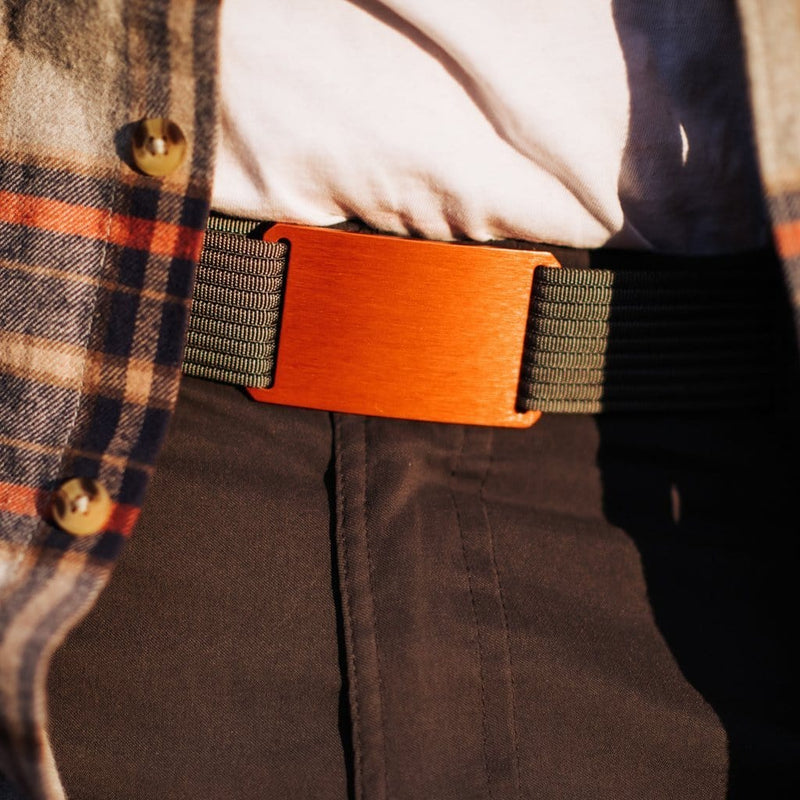 Grip6 Men's Classic Foxtail Belt--worn--close up
