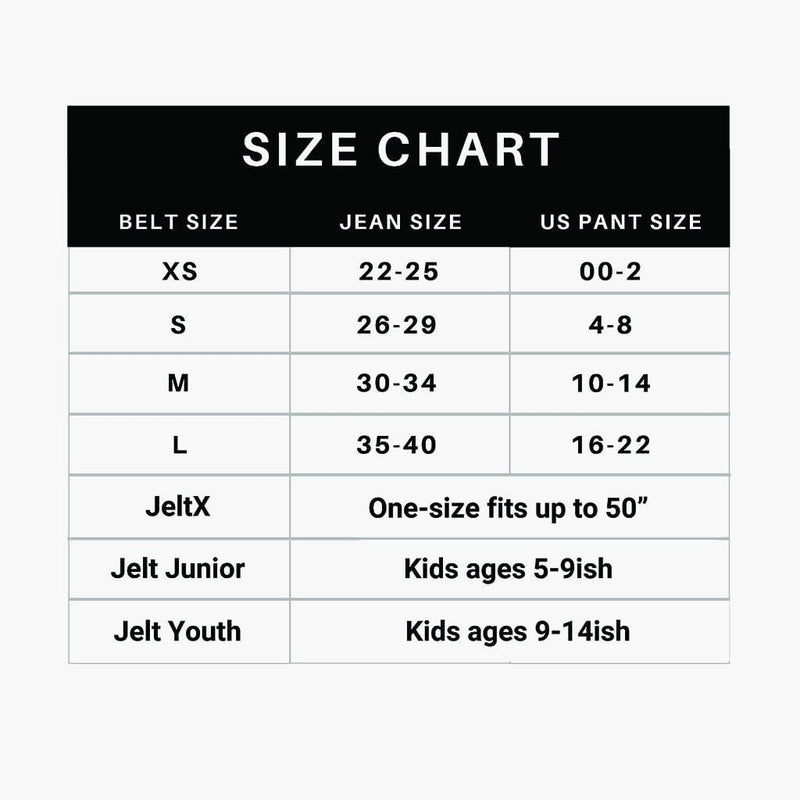 JeltX--size chart