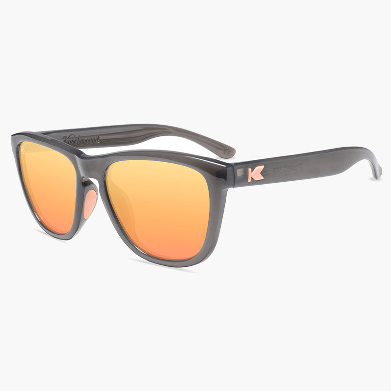 knockaround affordable sport sunglasses jelly grey peach premiums sport-flyover view