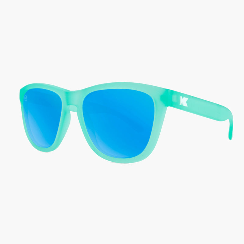 Knockaround Frosted Mint Aqua Premium Sunglasses--side view
