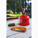 buck spitfire lockback orange - lifestyle view
