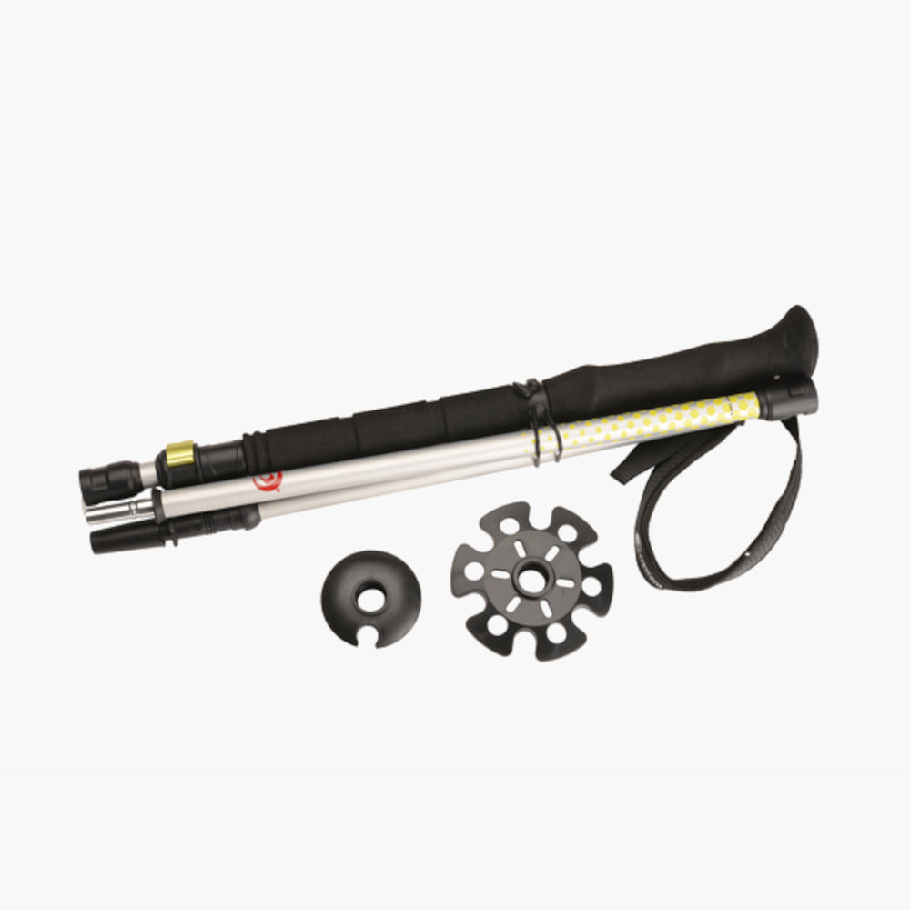 Aluminum Flip-Out All-Season Trekking Poles (Yellow/White)