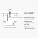 got bag rolltop ocean - features view