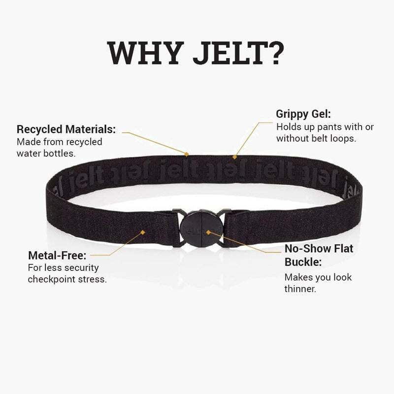Jelt Black Granite Elastic Belt--features