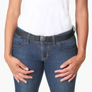 Jelt Black Granite Elastic Belt--worn by woman