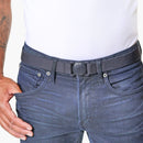 Jelt Denim Navy Blue Elastic Belt--on a man