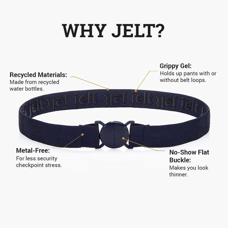 Jelt Denim Navy Blue Elastic Belt--features