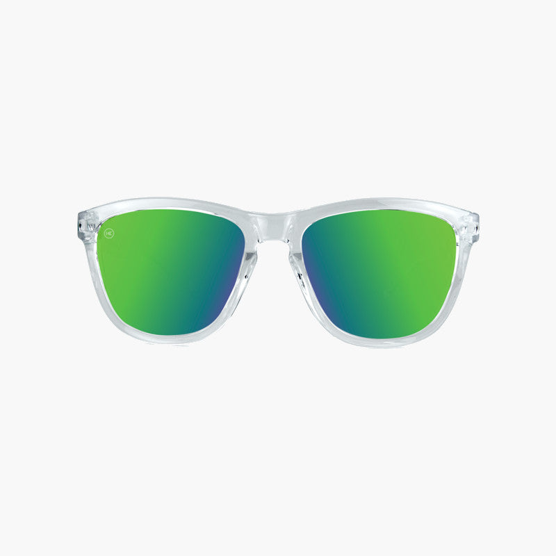 knockaround affordable kids sunglasses clear green moonshine premiums-front view