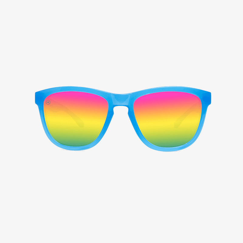knockaround affordable kids sunglasses rainbow blues premiums-front view