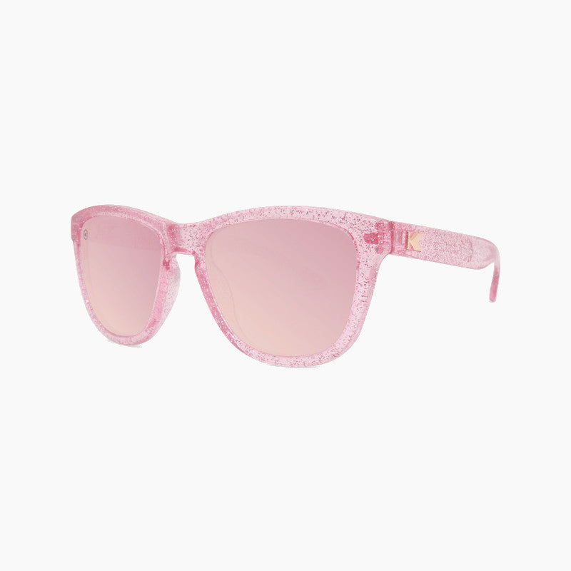 knockaround affordable kids sunglasses pink sparkle--threequarter view