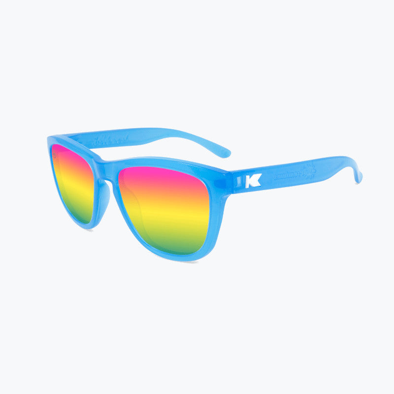 knockaround affordable kids sunglasses rainbow blues premiums-left view