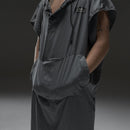 matador packable towel poncho - charcoal kangaroo pocket view