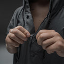 matador packable towel poncho - charcoal snaps view