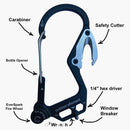 outdoor element black carabiner--features view