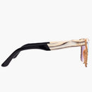 Tamarack White Zebra/Sky Mirror Polarized Lens--right side view.