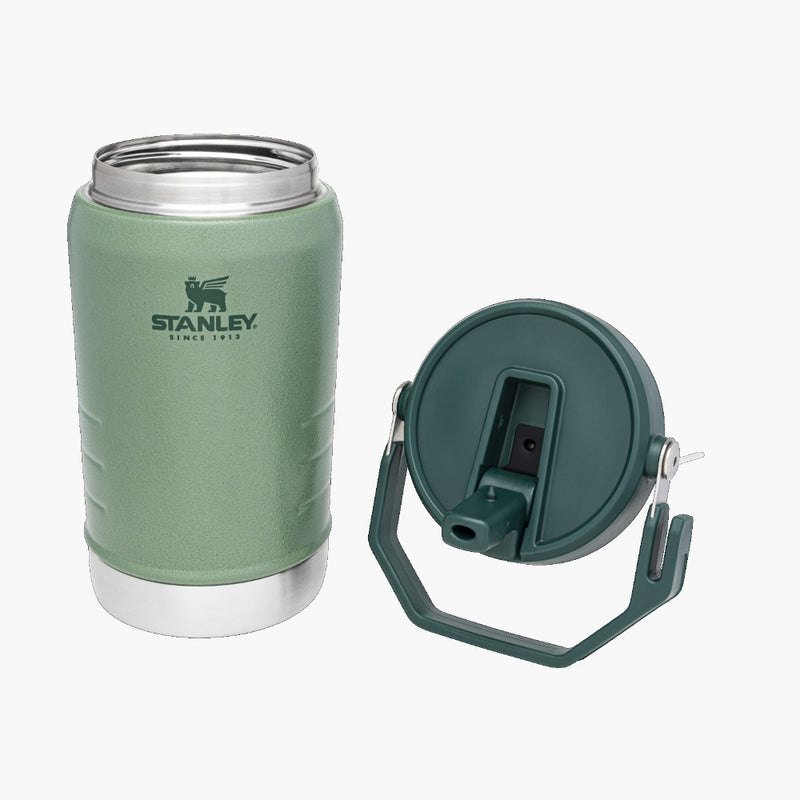 stanley the iceflow flip straw jug 40 oz hammertone green- lid off  view