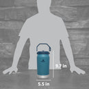 stanley the iceflow flip straw jug 64 oz lagoon - dimensions view