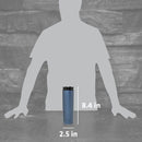 stanley titanium travel mug sandblasted - dimenstions view