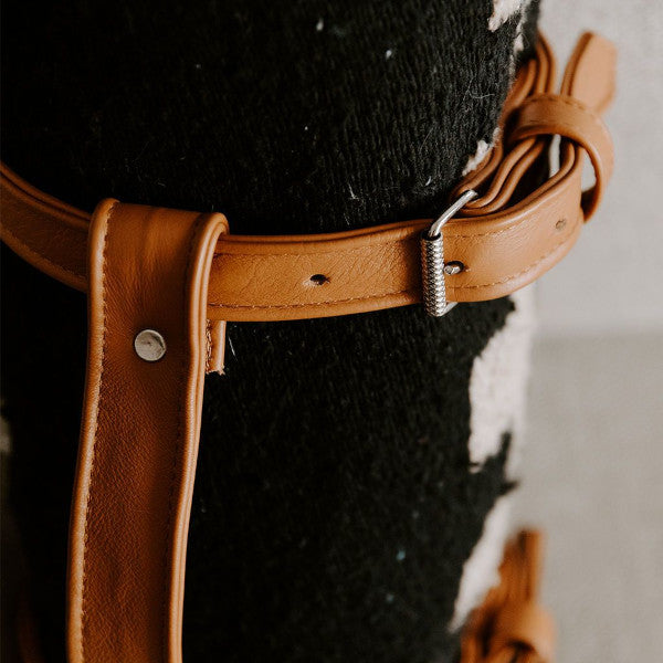Leather Blanket Carrier, Dark Brown/Brass