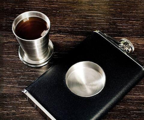 The Shot Flask--with filled shot glass