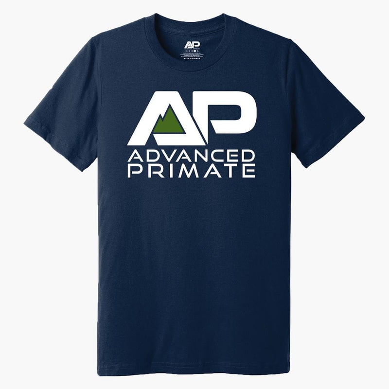 Advanced Primate Navy Logo tshirt--main view