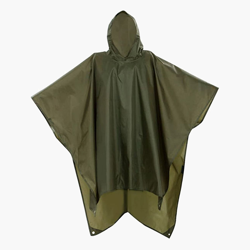 3 in 1 raincoat poncho olive drab--main view