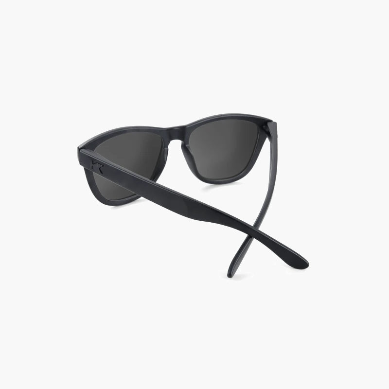 Knockaround Black on Black Smoke Premium Sunglasses--back view