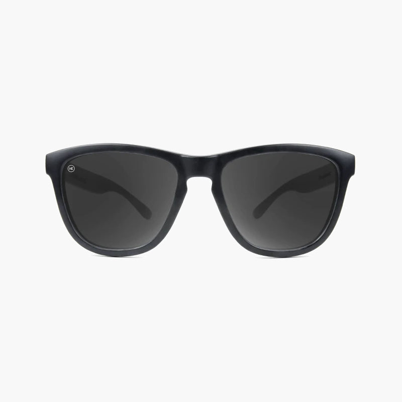 Knockaround Black on Black Smoke Premium Sunglasses--front view