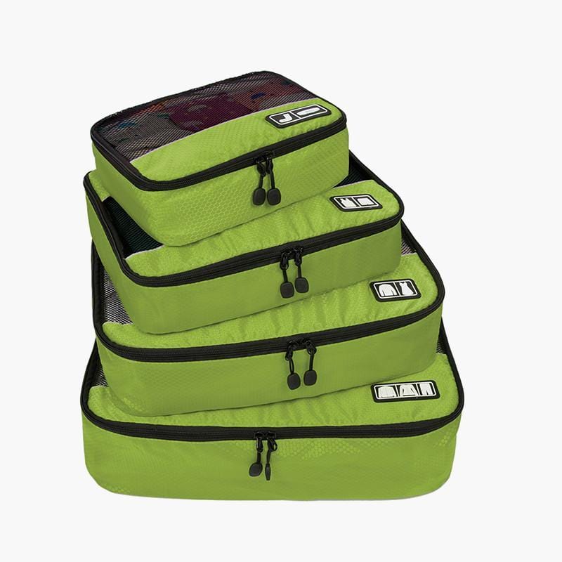 4-Piece Breathable Packing Cubes--Green