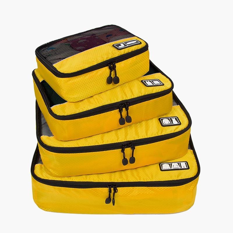 4-Piece Breathable Packing Cubes--Yellow