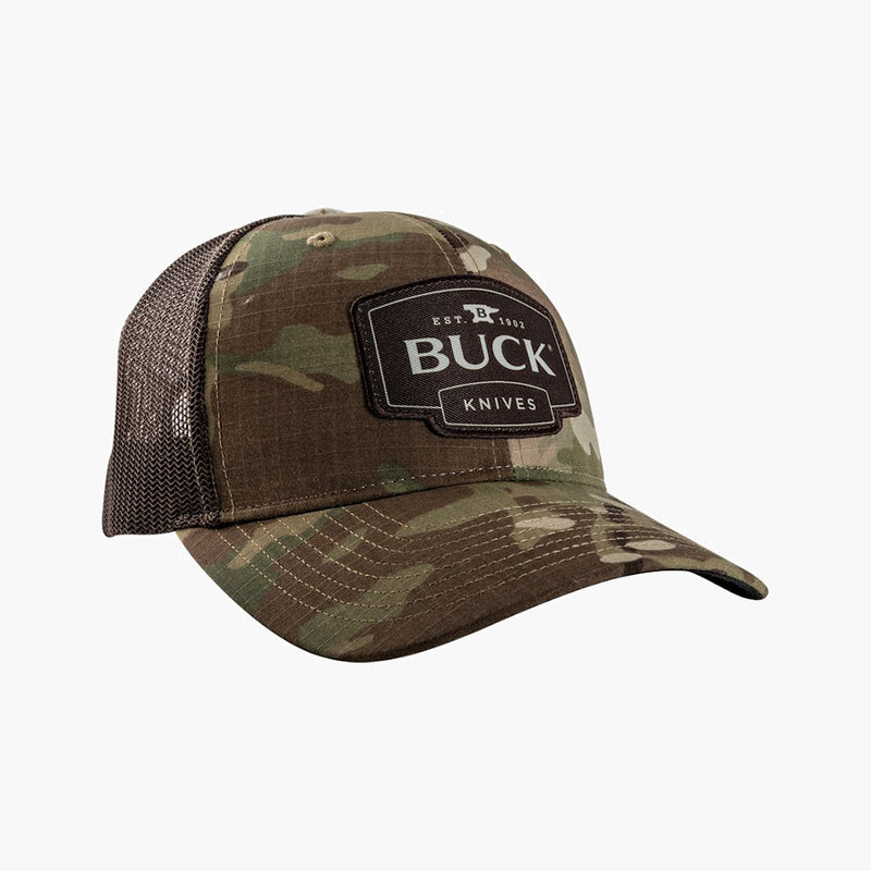 Buck Multicam Trucker Hat--front view