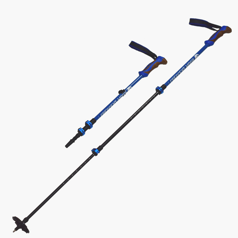 Crescent Moon Blue Trekking Poles--angle extended view