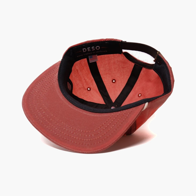 deso supply co past life 5 panel  hat nautical red - inside view