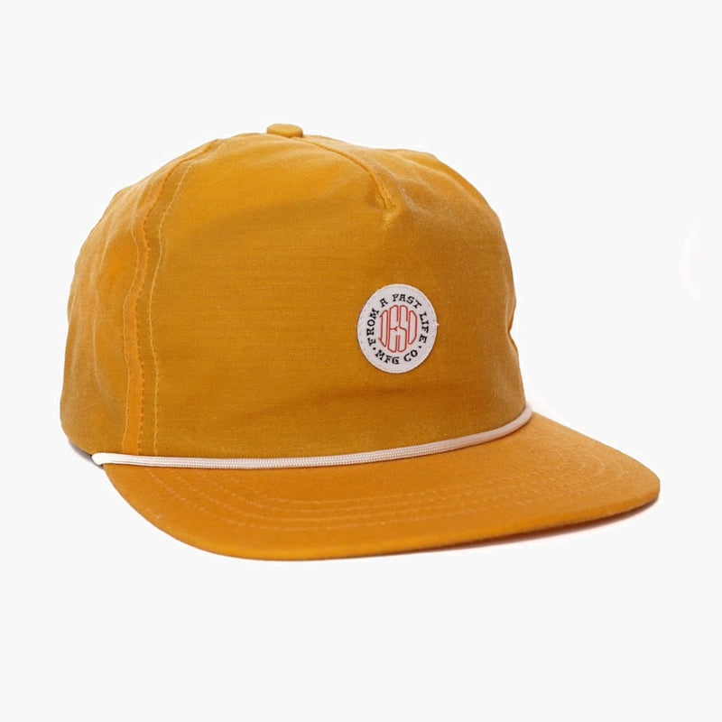 deso supply co past life 5 panel  hat rover yellow - front view