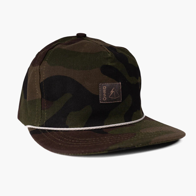 deso supply co woodsman 5-panel camo cap - front view