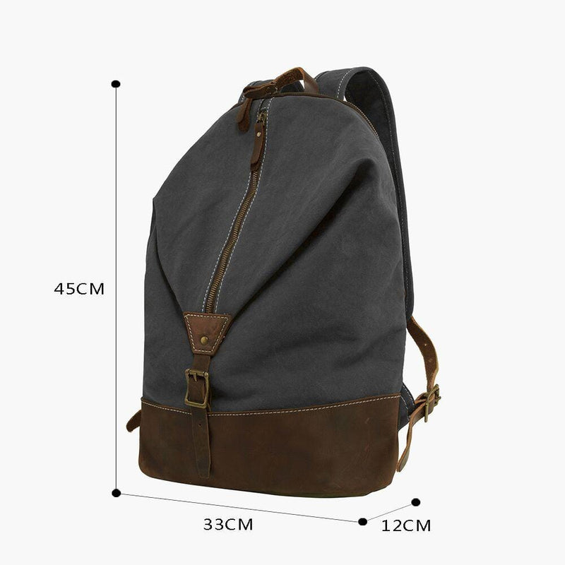 Canvas & Leather Rucksack--dimensions