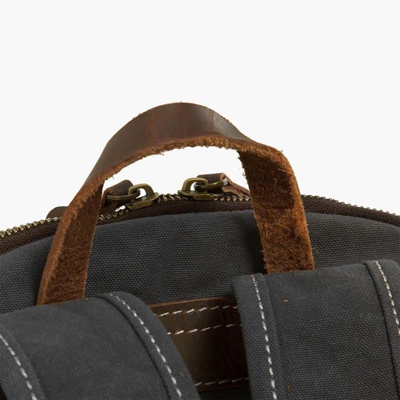 Canvas & Leather Rucksack--top hook
