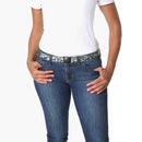 Jelt Digital Camo Elastic Belt--worn by a woman