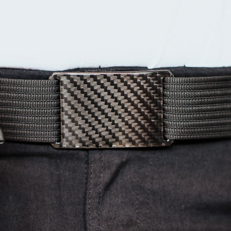 Grip6 Men's Carbon Fiber Belt--black--close up