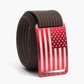 Men's USA Red Flag Belt--mocha