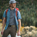 Grip6 Men's Classic Ninja Belt--khaki man hiking in the forest