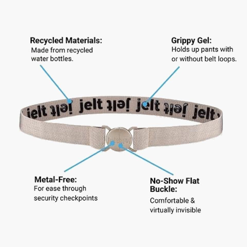 Jelt Limited Edition Khaki Tan Elastic Belt--features