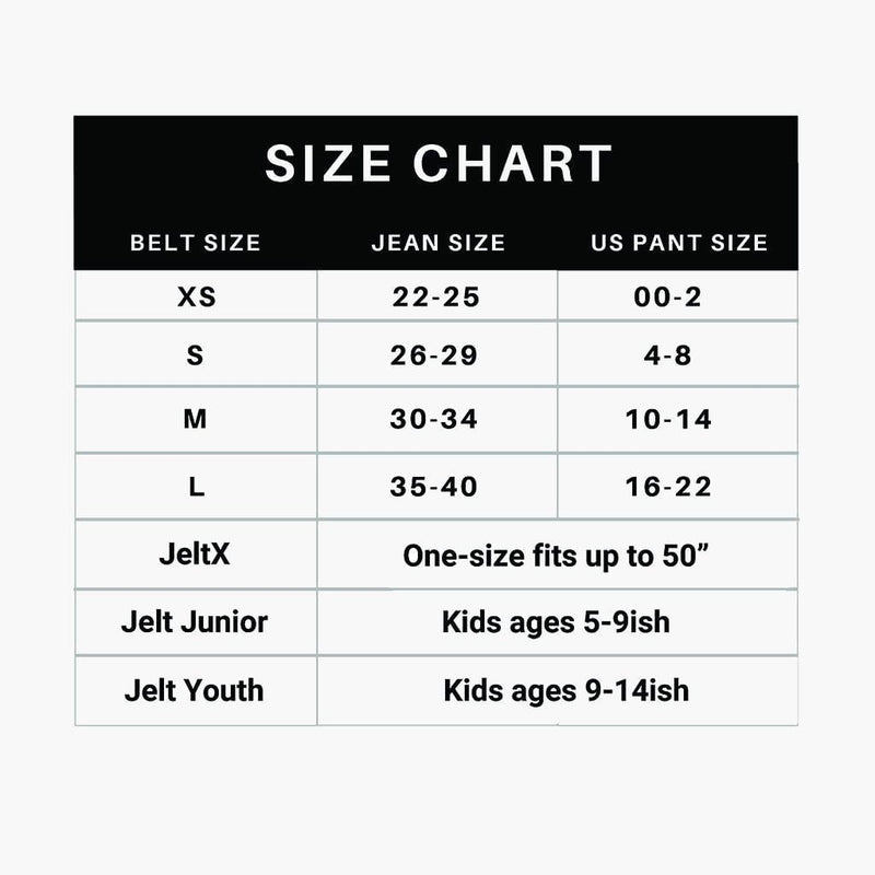 Jelt size chart