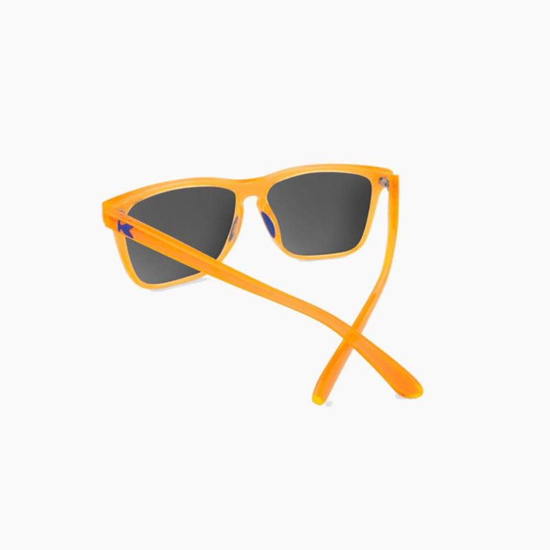 Knockaround Neon Orange Blue Moonshine Fast Lanes Sport Sunglasses--back view